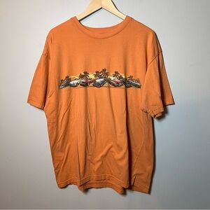 Newport Blue T-Shirt Men’s L Vintage Cars Graphic - Orange Surf Shirt